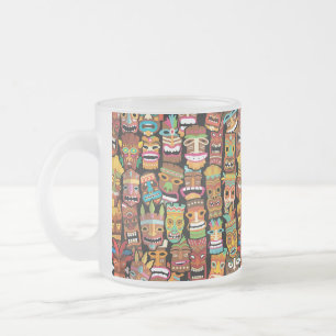 Caneca De Café Vidro Jateado Padrão TIKI 4