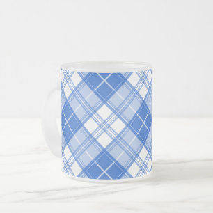Caneca De Café Vidro Jateado Padrão Xadrez Marrom Branco yxm0uat9