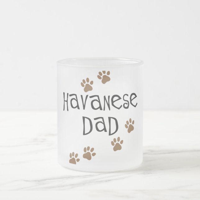 Caneca De Café Vidro Jateado Pai de Havanese (Centro)