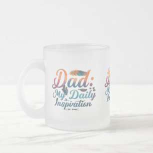 Caneca De Café Vidro Jateado Pai: Minha Inspiração Diária - Caneca de Vidro Fos