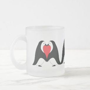 Caneca De Café Vidro Jateado Pair Heart Love