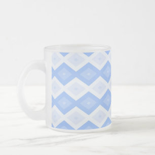 Caneca De Café Vidro Jateado Pale blue diamond pattern