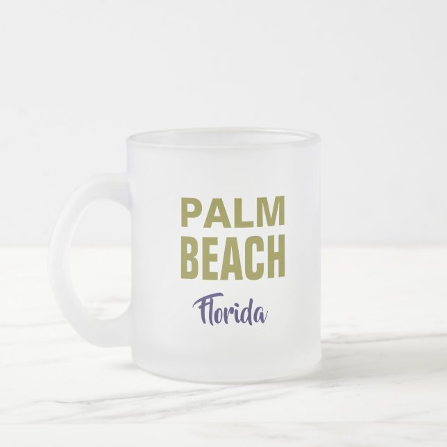 Caneca De Café Vidro Jateado Palm Beach Florida Coffee Mug (Esquerda)