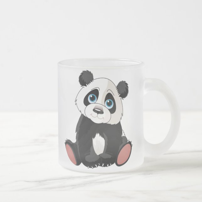 Caneca De Café Vidro Jateado Panda Bear (Direita)
