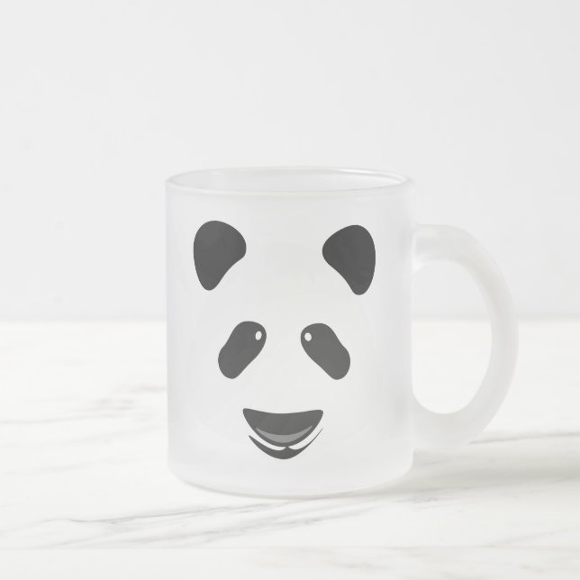Caneca De Café Vidro Jateado Panda Bear Modern (Direita)