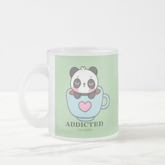 Caneca De Café Vidro Jateado Panda bebê viciada