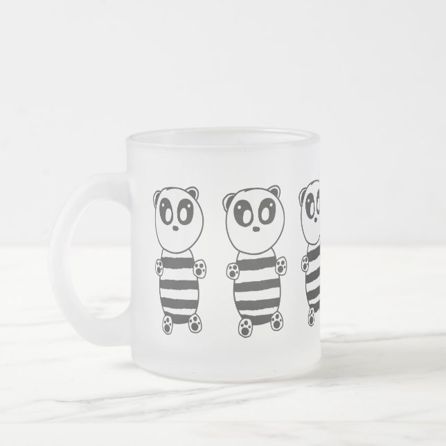 Caneca De Café Vidro Jateado Panda Kids (Esquerda)