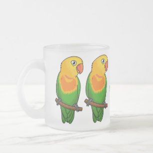 Caneca De Café Vidro Jateado Papagaio-de-desenho