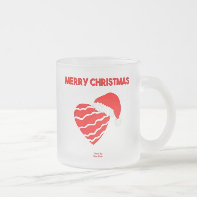 Caneca De Café Vidro Jateado Papais noeis De Natal Copo De Fosco Pequeno (Direita)