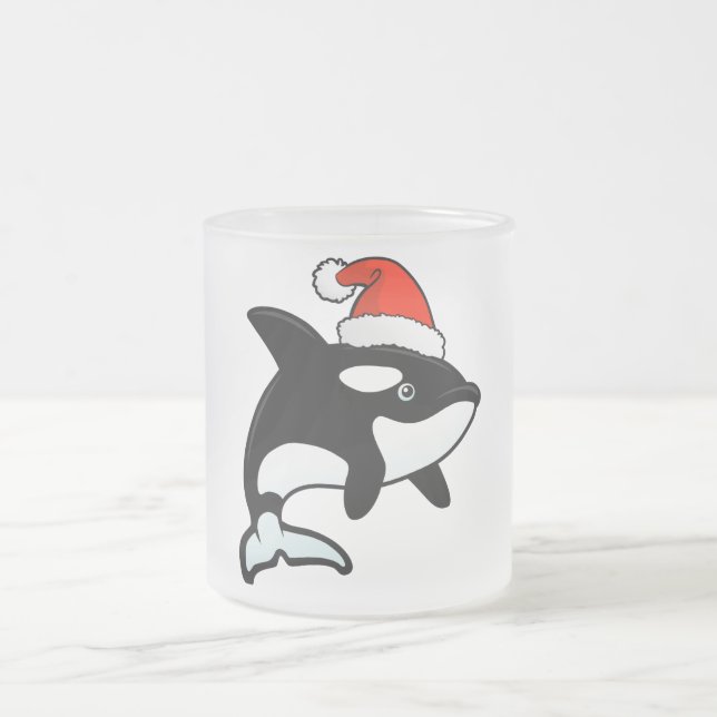Caneca De Café Vidro Jateado Papais noeis Orca (Centro)