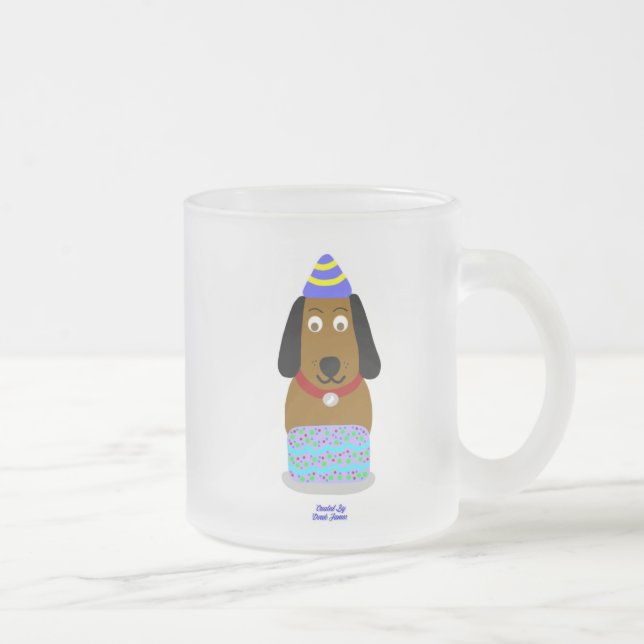 Caneca De Café Vidro Jateado Parabéns Pup Pequeno Fosco Cama de Vidro (Direita)