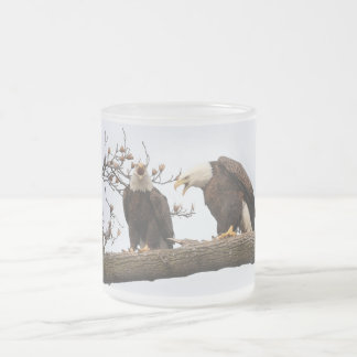 Caneca De Café Vidro Jateado Pares vocais da águia americana