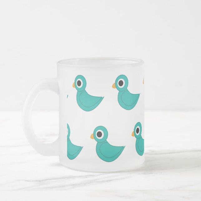 Caneca De Café Vidro Jateado passarinho (Esquerda)