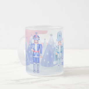 Caneca De Café Vidro Jateado Pastel Nutcracker Kings