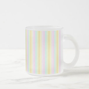 Caneca De Café Vidro Jateado Pastels Vertical Stripes