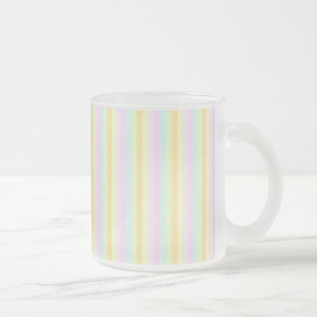 Caneca De Café Vidro Jateado Pastels Vertical Stripes (Direita)