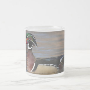 Caneca De Café Vidro Jateado Pato de Madeira Masculina