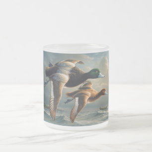 Caneca De Café Vidro Jateado Pato Selvagem Sapo