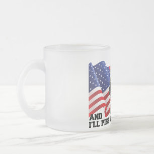Caneca De Café Vidro Jateado Patriota Americano