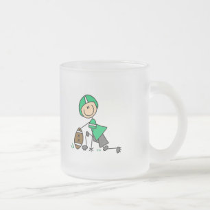 Caneca De Café Vidro Jateado pau de futeboltrês