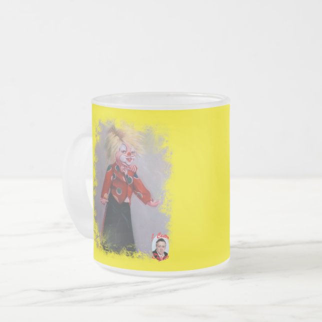 Caneca De Café Vidro Jateado Payaso (Frente Esquerda)