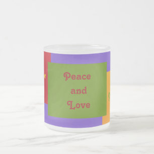 Caneca De Café Vidro Jateado Paz e amor de Paz y Amor