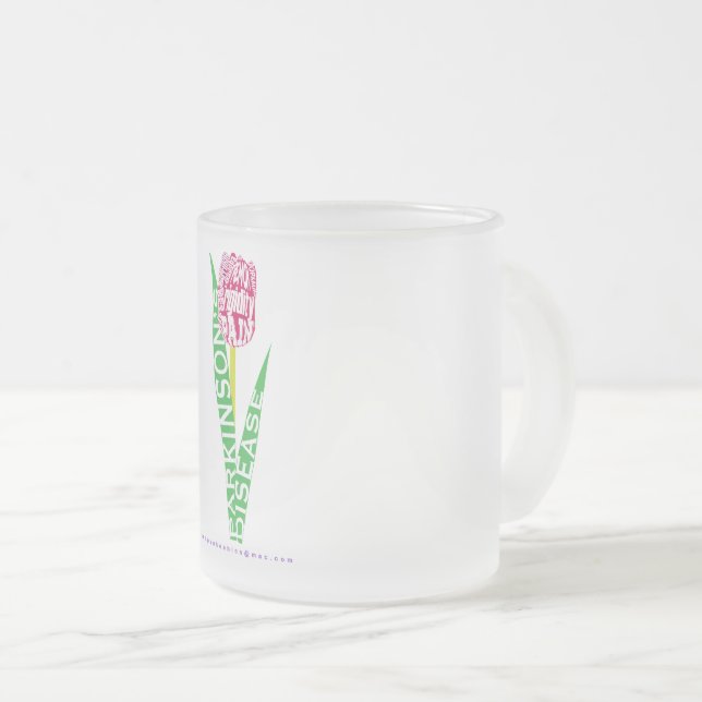 Caneca De Café Vidro Jateado PD Wordy Tulip (Frente Esquerda)