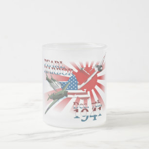 Caneca De Café Vidro Jateado Pearl Habor 7 de dezembro de 1941