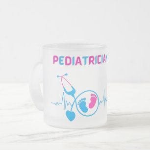 Caneca De Café Vidro Jateado Pediatra, médico pediátrico, médico infantil,