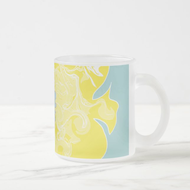 Caneca De Café Vidro Jateado Peixe Amarelo (Direita)