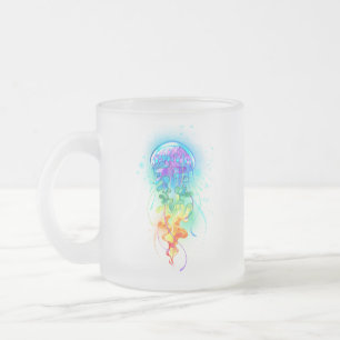 Caneca De Café Vidro Jateado Peixe-medusa