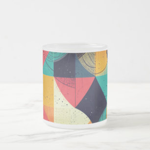 Caneca De Café Vidro Jateado Peixes Cubísticos 296 mg