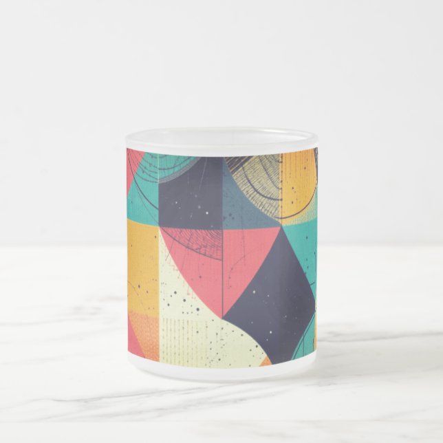 Caneca De Café Vidro Jateado Peixes Cubísticos 296 mg (Centro)