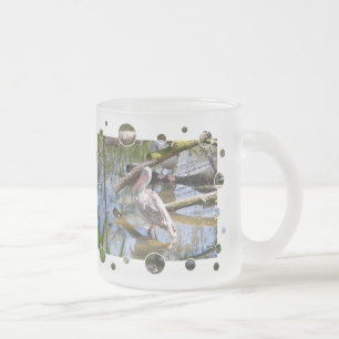 CANECA DE CAFÉ VIDRO JATEADO PELICANOS