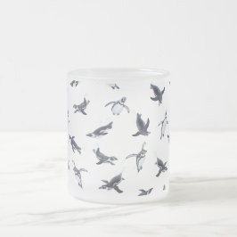 Caneca De Café Vidro Jateado Penguin Flight Squad | Ocean Art Design