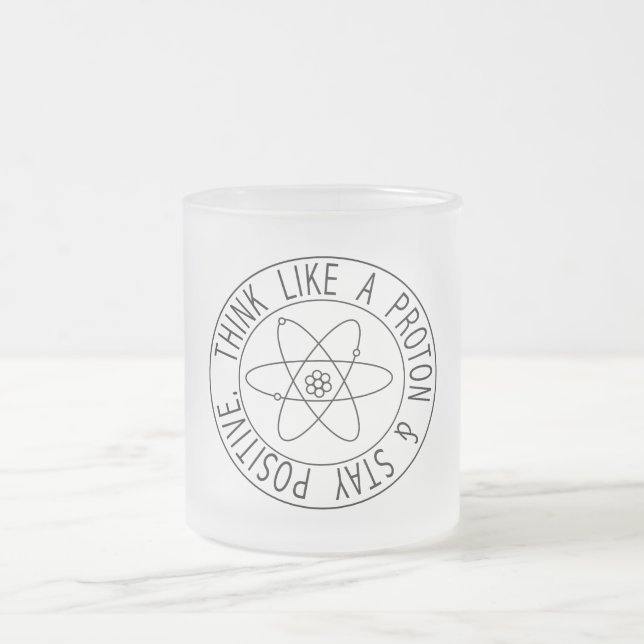Caneca De Café Vidro Jateado Pense como Proton (Centro)