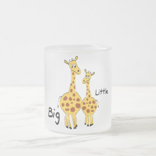 Caneca De Café Vidro Jateado Pequena Girafa