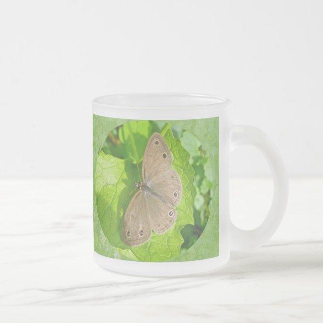 Caneca De Café Vidro Jateado Pequena Madeira Satyr Butterfly (Direita)