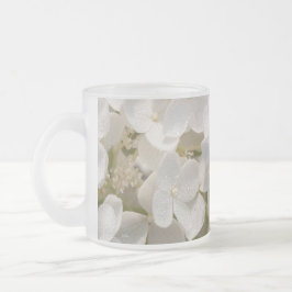 Caneca De Café Vidro Jateado Pequenas flores brancas