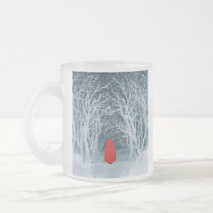 Caneca De Café Vidro Jateado Pequeno Chapéu Vermelho