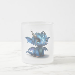 Caneca De Café Vidro Jateado Pequeno Dragão