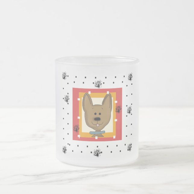 Caneca De Café Vidro Jateado Pequenos Camisetas e presentes castanhos (Centro)