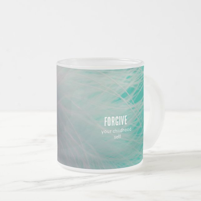 Caneca De Café Vidro Jateado Perdoe sua família de infância (Frente Esquerda)