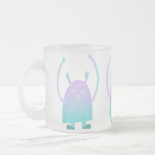 Caneca De Café Vidro Jateado Personagem de Monstro Adorável para Crianças