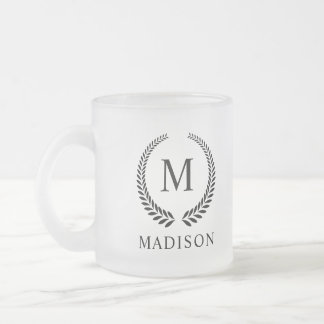 Caneca De Café Vidro Jateado Personalizado Dourado Preto e Dourado Glitter Mono