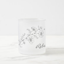 Personalizar Nome Fosco Floral Mug