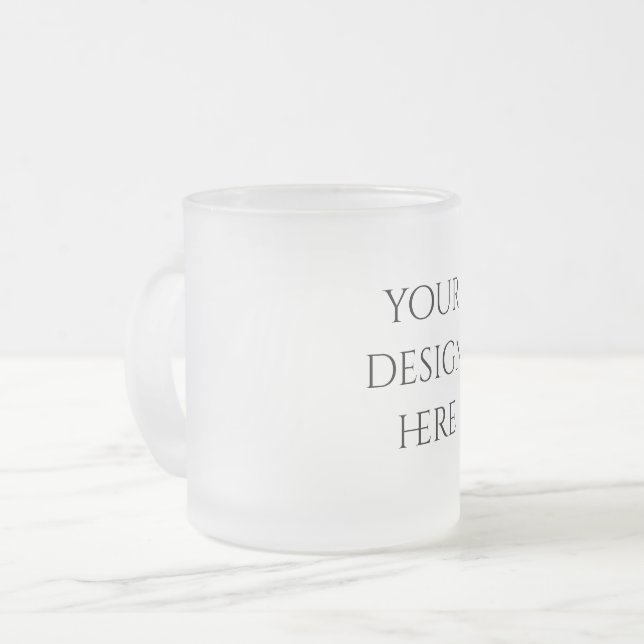 Caneca De Café Vidro Jateado Personalizar ou Customizar  (Frente Esquerda)