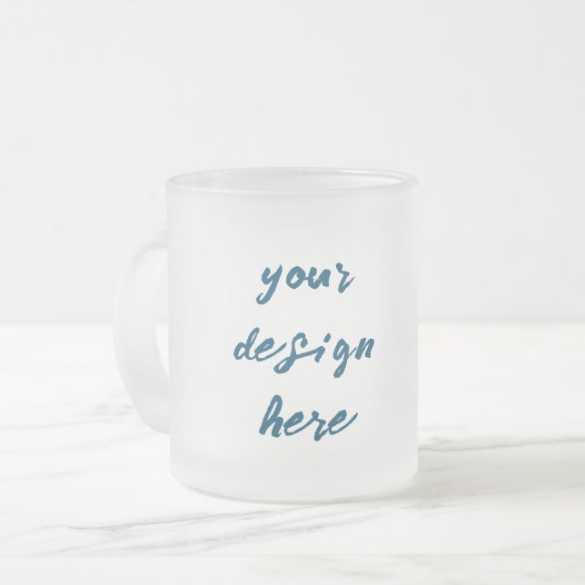 Caneca De Café Vidro Jateado Personalizar ou personalizar (Frente Esquerda)