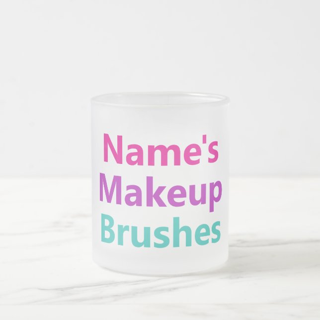 Caneca De Café Vidro Jateado Personalizável Seu Nome Makeup Brushes Holder (Centro)