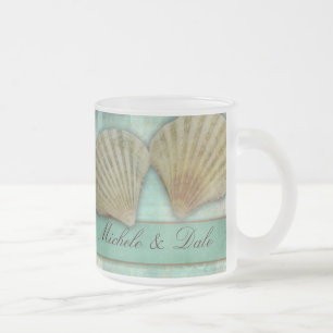 Caneca De Café Vidro Jateado Personalize seu próprio design do seashell